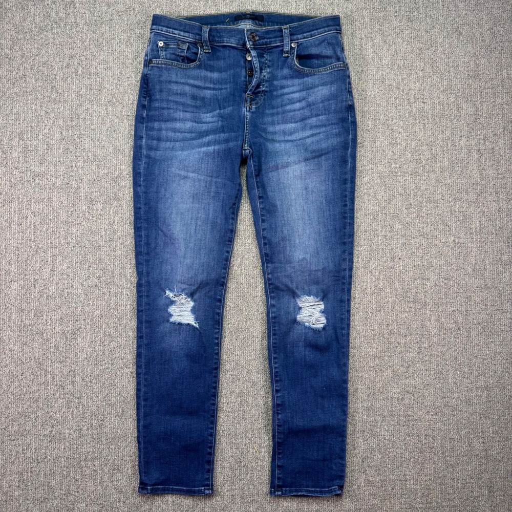 7 For All Mankind Josefina High Waist Skinny Boyfriend‎ Button Fly Jeans 26